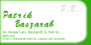 patrik baszarab business card